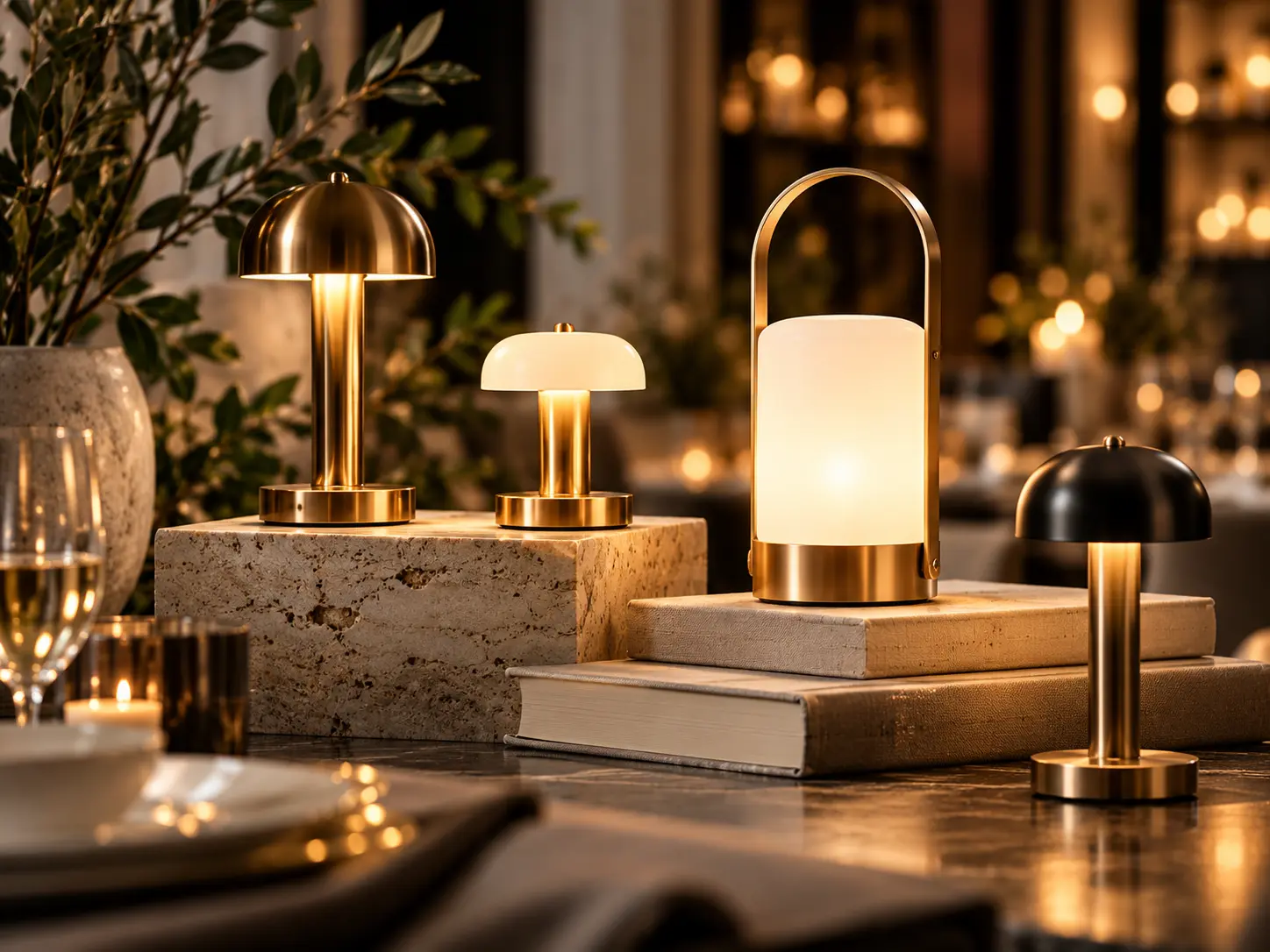 Lighting Brochure collection styled in CIVSourcing’s black, ivory, champagne and gold showroom palette
