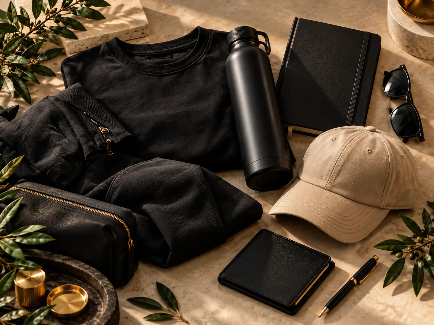 Product Guide collection styled in CIVSourcing’s black, ivory, champagne and gold showroom palette